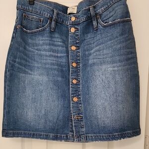 J.Crew Denim Button-Front Skirt